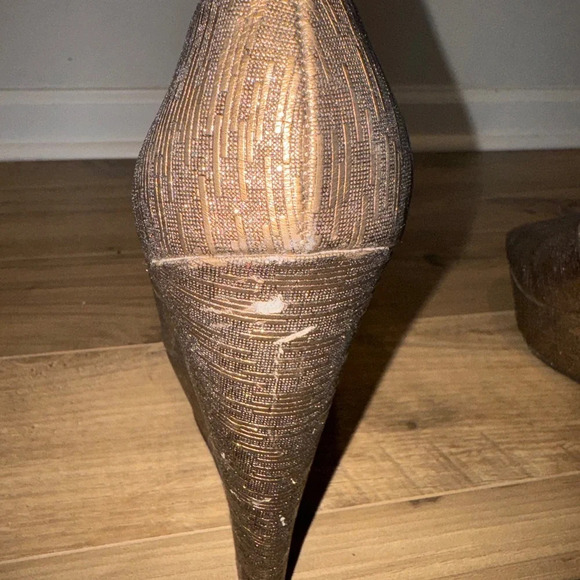 Steve Madden Gold Silver Metallic Elsi Wedges 8 - Picture 6 of 8